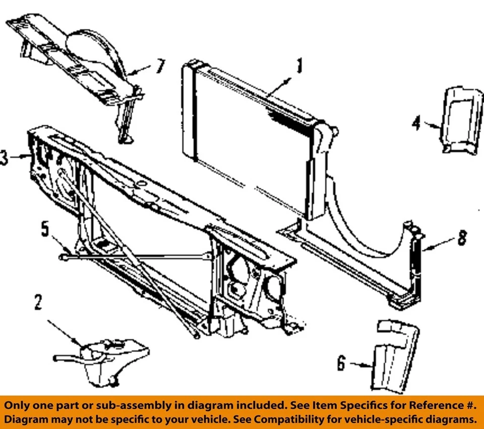 Soporte de núcleo de radiador usado para: Cadillac Fleetwood 1986 grado A Foto 3 de 4