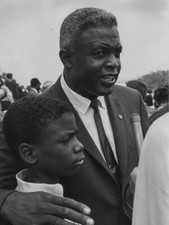 Baseball League player Jackie Robinson Civil Rights March Washington, DC 1963
