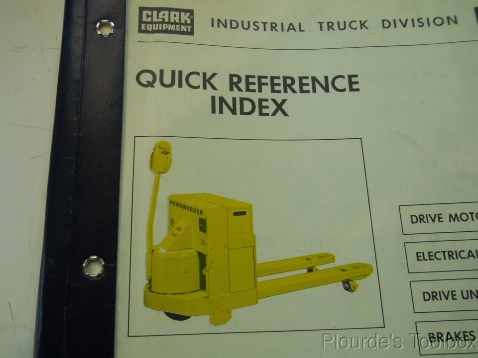 Used Clark Powrworker Pallet Truck Quick Reference Index / Manual - Image 2 of 4
