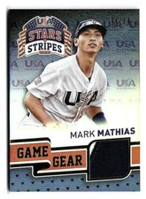 2015 Mark Mathias Panini USA Stars & Stripes Game Gear Longevity Logo Gold 04/10