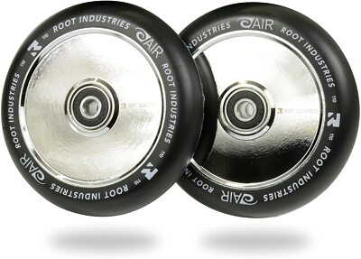 2 x Root Industries Air Stunt-Scooter Rolle 110mm Roller Hollowcore Wheels Chrom