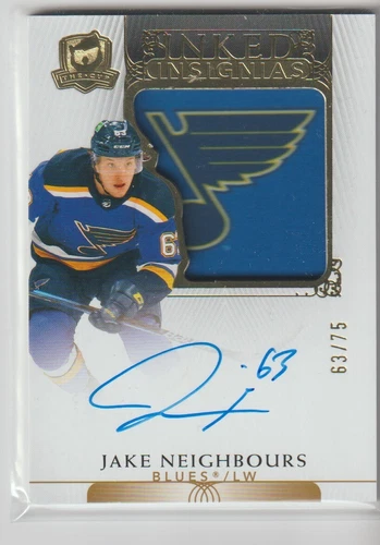 2021-22 UD THE CUP JAKE NEIGHBOURS RC ROOKIE INKED INSIGNIAS 63/75 JERSEY NUMBER