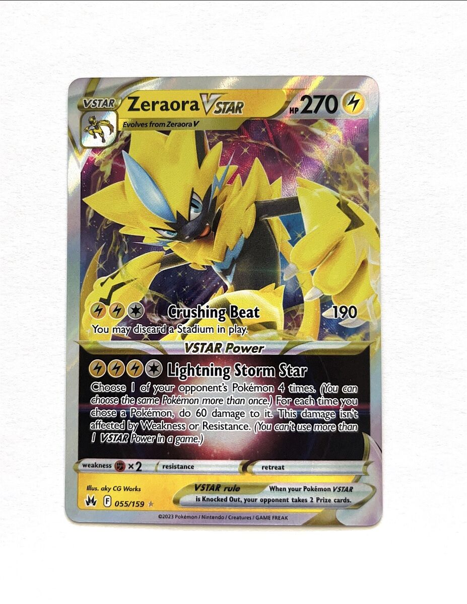 Zeraora VStar 055/159 Ultra Rare Crown Zenith Pokemon Card Zeraora VStar 055/159 Ultra Rare Crown Zenith Pokemon Card