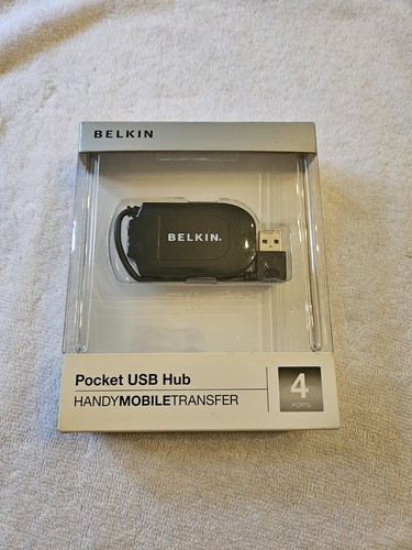 Belkin Pocket 4 Port Handy Mobile Transfer USB Hub *NOS* PC User Windows  - Afbeelding 1 van 4