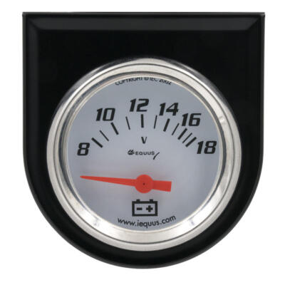 Equus Voltmeter Gauge 5268; 5000 Series 8-18 Volts 2 in. White Electric
