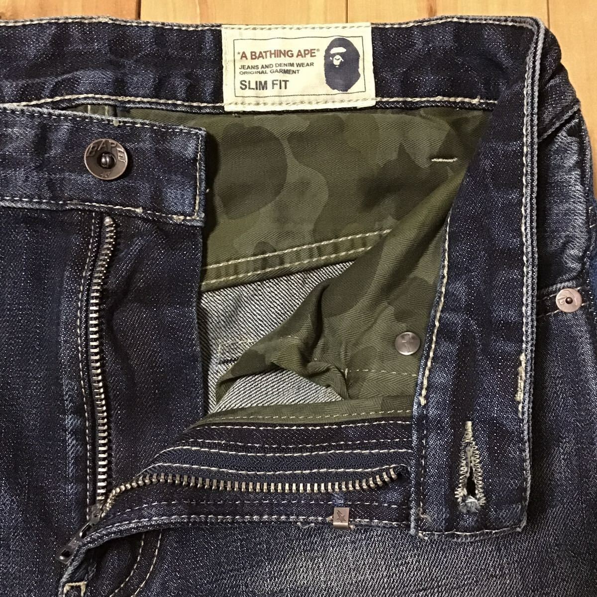 BAPE STA LOGO embroidery slim fit denim pants A Bathing Ape Size S