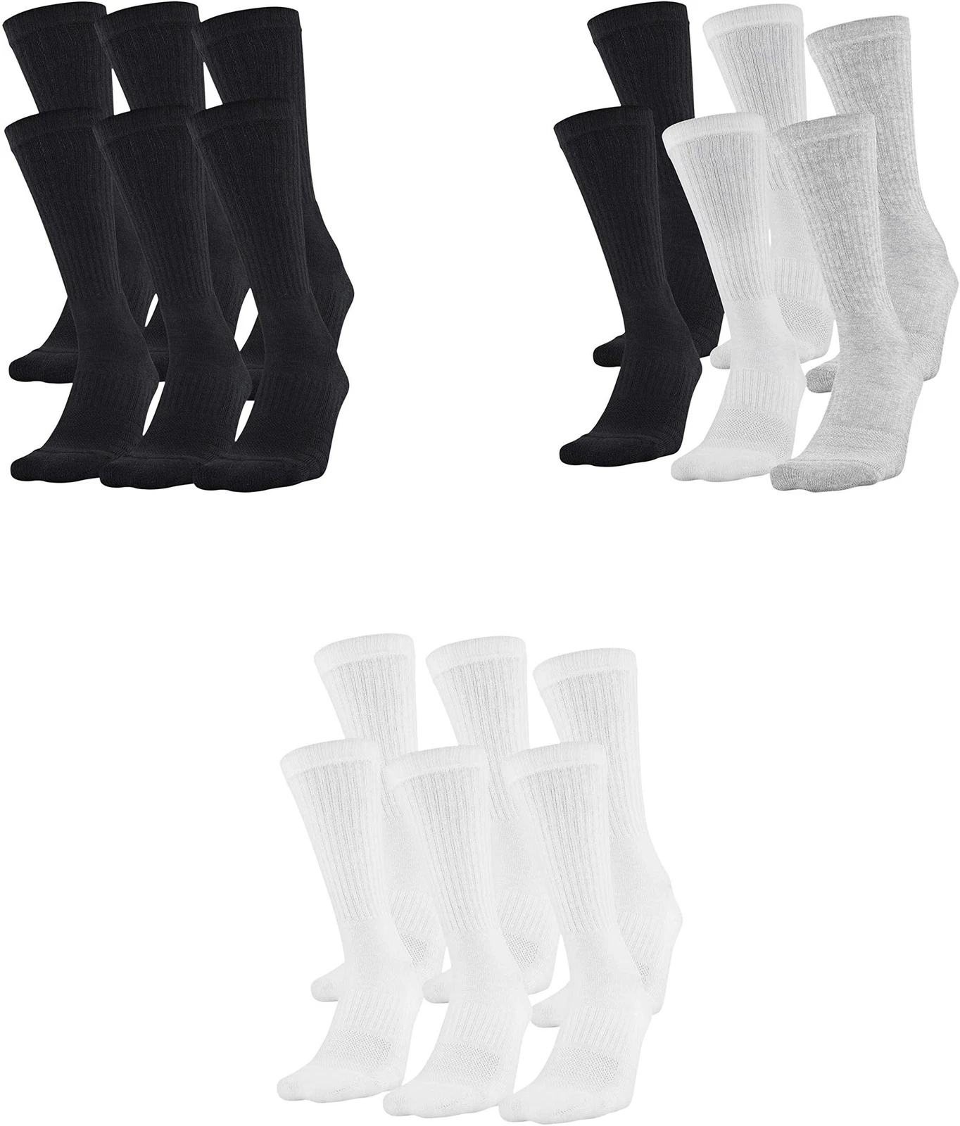Under Armour Adult Charged Cotton 2.0 Crew Socks (6 Pairs)