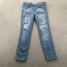 Jeans skinny AMO donna taglia 26 Kate Spin The Bottle effetto invecchiato a pois candeggina