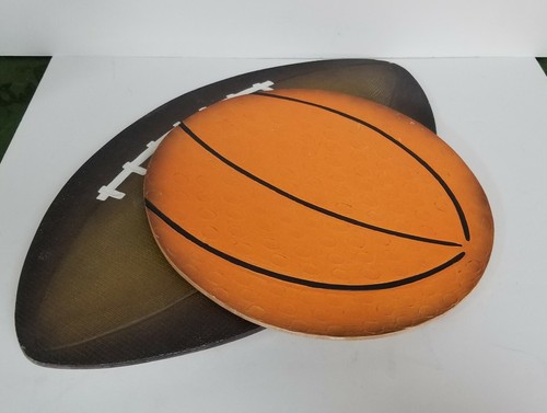 Basketball and Football Wall Decorations Decor Sports Kids Man Cave brown orange - Picture 11 of 12