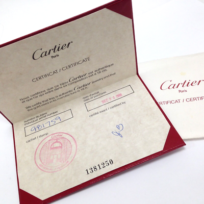 Authentic Cartier on 5th Ave Filled Out Certificate of