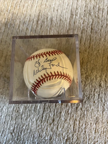 Yogi Berra & Whitey Ford Signed  Yankee Stadium Baseball PSA
