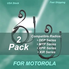 2x Swivel Earpiece with PTT  Mic for Motorola DP3441 DP2600 XPR3300e MTP3550 XiR