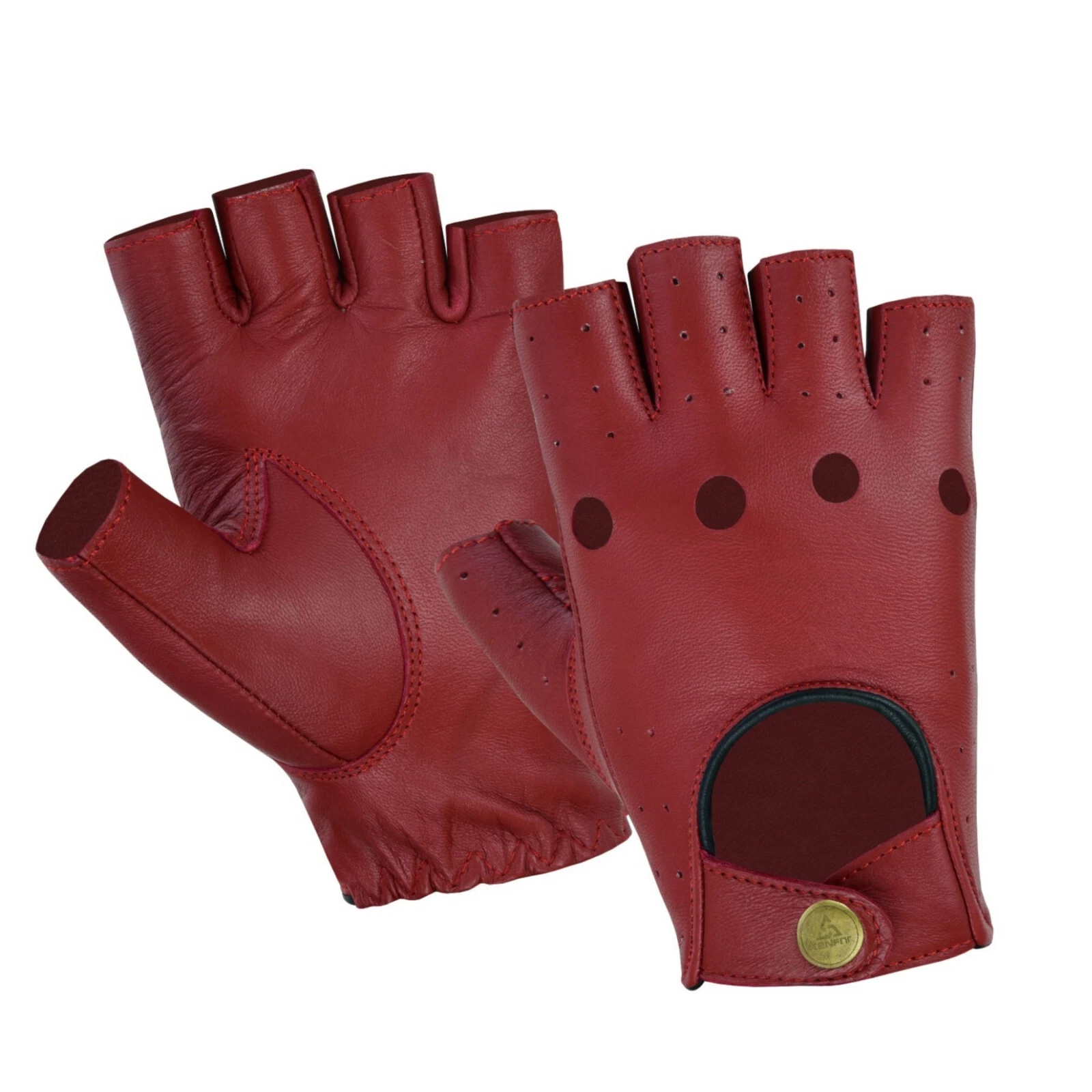 Gift Driving Leather Gloves Fingerless fashion Unisex Chauffeur Sheepskin KENFIT