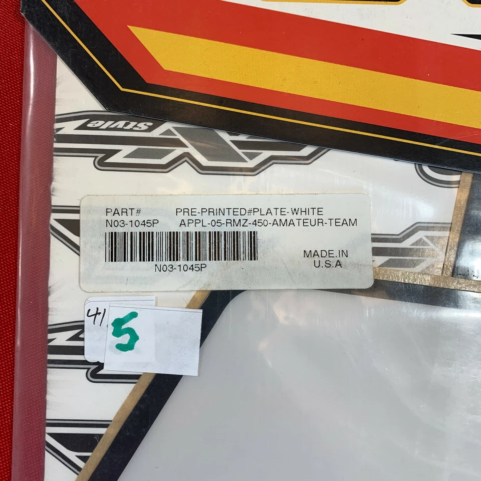 Placa preimpresa blanca NOS N-Style APPL-05-RMZ-450 Suzuki N03-1045P Foto 3 de 3