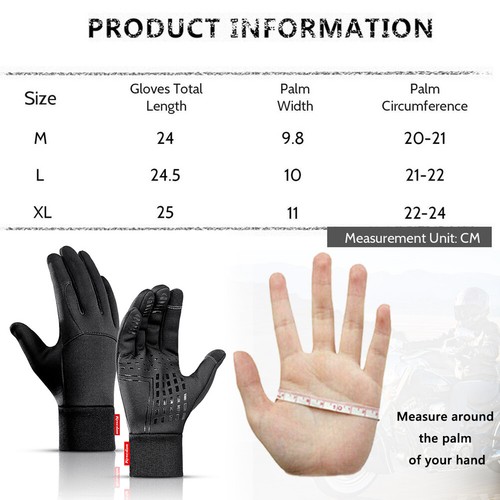 Guantes cálidos para conducir motocicletas guantes de scooter deportes impermeables guantes de invierno EE. UU. - Imagen 2 de 24