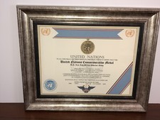 UNITED NATIONS [IRAN-IRAQ MOG] COMMEMORATIVE MEDAL CERTIFICATE ~ Type 1