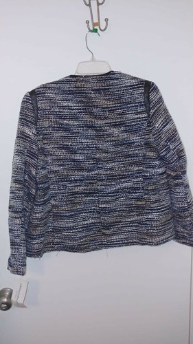 ALFRED DUNNER Open Stripes Jacket Black And White 10P 83% POLY 17% COTTON - Picture 2 of 5