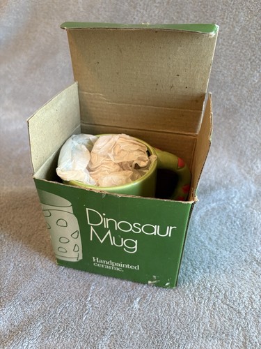 Tazza caffè dinosauro ceramica dipinta a mano novità vintage in scatola originale - Foto 5 di 7