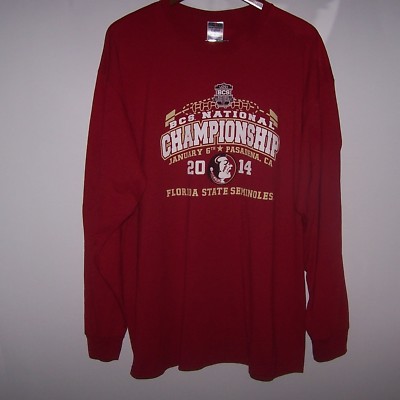  BCS NATIONAL CHAMPIONSHIP MENS LONG SLEEVE T-SHIRT JAN 6th 2014 2X LARGE JERZ