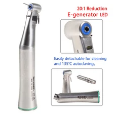 Dental 20:1 Reduction LED E-generator Handpiece Implant Detachable Contra Angle