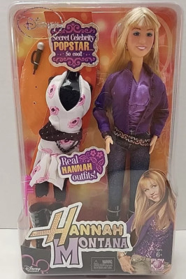 2007 Hanna Montana Secret Celebrity Popstar Miley Cyres Doll & Extra Fashions