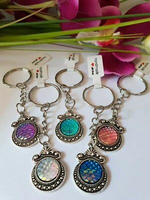 HANDMADE 5 x Schlüsselanhänger Meerjungfrau Mitgebsel Kindergeburtstag Vintage Posten NEU