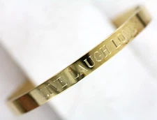 VINTAGE LIVE LAUGH LOVE STERLING SILVER 925 6.5" CUFF BRACELET STACK