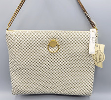 NWT Victoria Place LTD Vintage White Ivory Chain Mail Metal Mesh Purse Handbag