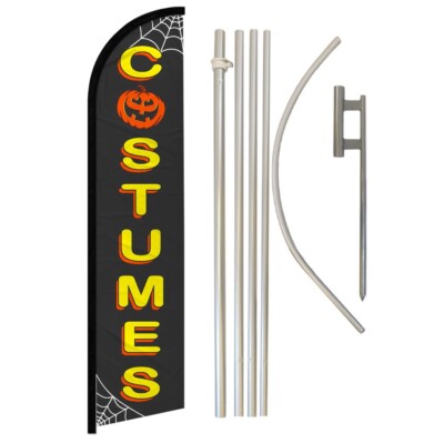 Halloween Costumes Windless Banner Swooper Advertising Flag Kit Halloween Store
