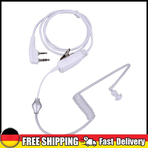 2-poliges Luftschlauch-Ohrhörer-Headset, 2-Wege-Radio für Kenwood (weiß)