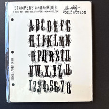 Tim Holtz Stampers Anonymous Grunge Alphabet UM Cling Rubber Stamps CMS008 Read