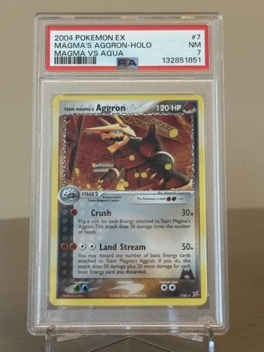 2004 Pokemon EX Team Magma vs Team Aqua Team Magma's Aggron Holo #7 PSA 7 NM