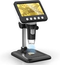 WKR Coin Microscope, 4.3" LCD USB Digital Microscope 4.3 inches 1080P, Black 