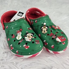 Crocs Mickey Mouse Christmas Holiday Lined Clogs Men's Size 7 Women's Size 9