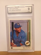 Gary Sheffield 1989 Upper Deck - Star Rookie Graded 9 Mint Baseball Card #13 RC. rookie card picture