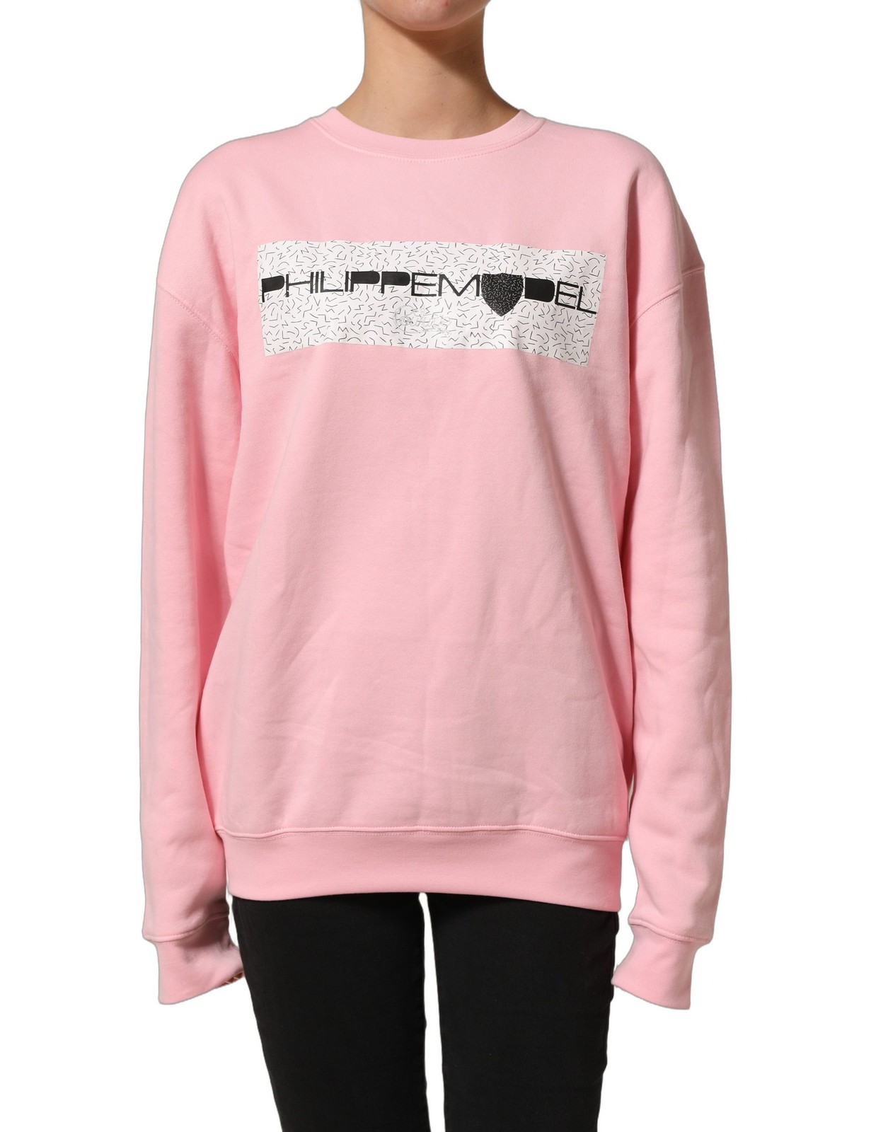 Philippe Model Pink Cotton Logo Long Sleeves Pullover Women's Sweater