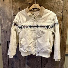 Vtg 90 s White Carhartt Santa Fe Southwest Aztec Quilt Lined Jacket Mens XLarge