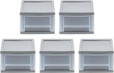 IRIS USA 6.5 Quart Gray Stackable Drawer, 5 Pack