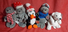 8- Coca-Cola Plush Bean Bag Winter Animals - C 1997-98-Revised From 5 to 8 Items