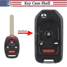Flip Remote Key Shell Case Cover Fob For 2006 - 2013 Honda Civic Accord Cr-v Car