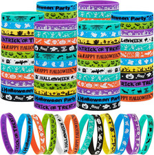 144Pcs Halloween Party Favors Silicone Bracelets Rubber Wristbands