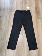 Calvin Klein Men's Black Trousers Solid Flat Front Dress Pants 33W 32L