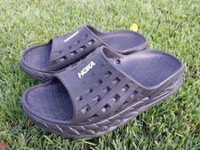 Hoka One Men  s Size 8 Women's Size 10 Ora Recovery Slides Sandals Black