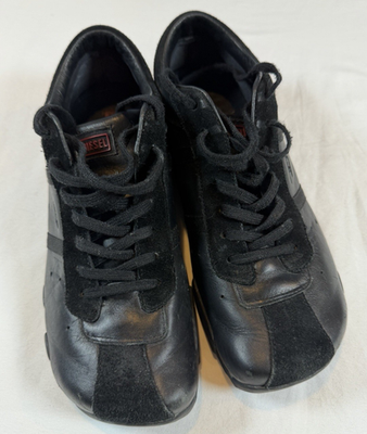 Diesel Evelyn Womens 9 All Triple Black Lace Up Sneakers Shoes