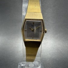 Seiko Watch Women 17mm Silver Dial Gold Tone Hexagon 2C20-5790 New Battery