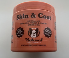 1x 90 Count Natural Dog Company Skin  Coat Supplement for Dogs EXP 10/25