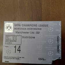 TICKET STUB - BORUSSIA DORTMUND V MANCHESTER UNITED - CHAMPIONS LEAGUE SEMI 1997