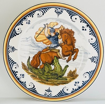 Eusebi Diaz Costa Catalan Ceramic Plate Sant Jordi Dragon La Bisbal Spain