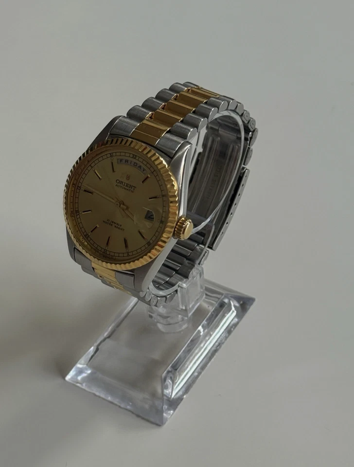 Orient President 5839 Automatic Day/Date Two-Tone Gold Dial 36mm Watch - Image 2 of 4