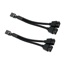 ZkeeShop 2PCS Motherboard USB Header Splitter 9Pin 2.0 to Dual 9pin Black